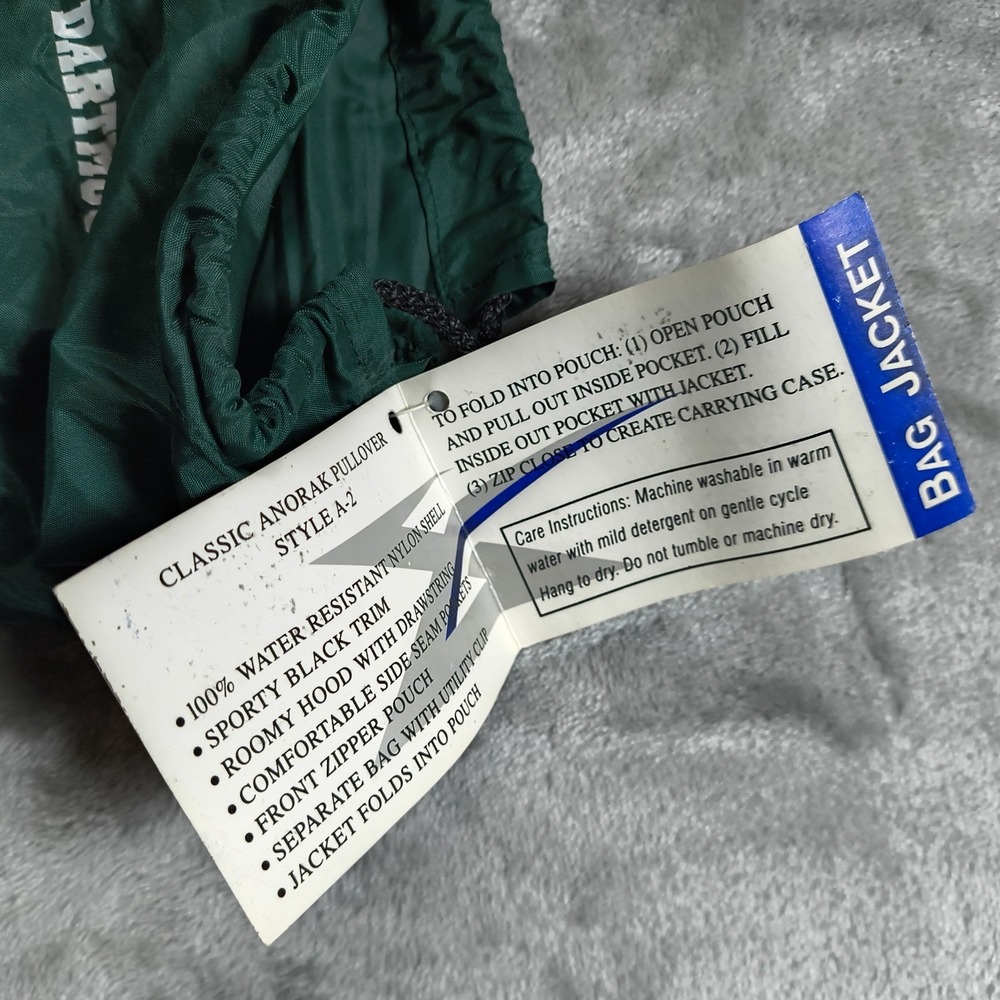 Vintage Dartmouth Storm Duds Rain Jacket Men XL Anorak Packable Pullover New - Picture 14 of 16